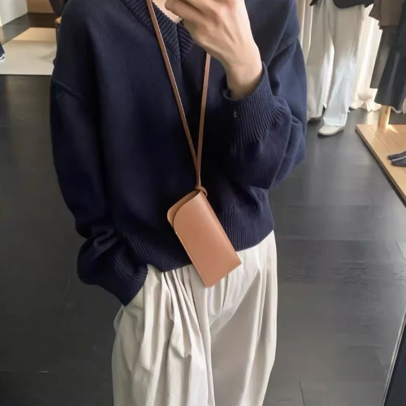 Borsa per occhiali con cordino giapponese e coreano Borsa per occhiali da sole semplice in tinta unita Borsa per appendere al collo Accessori per