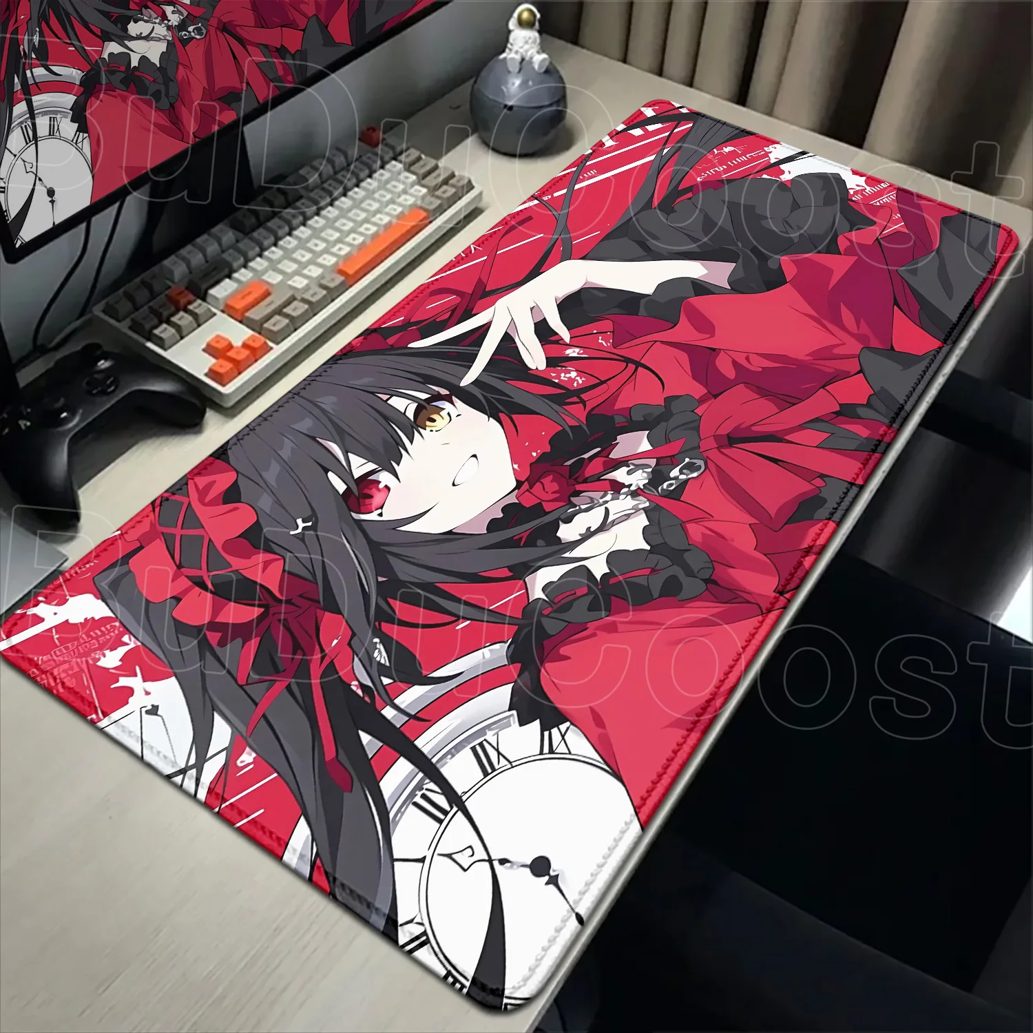 Podkładka pod mysz Kawaii Girl Tokisaki Kurumi Anime Date a Live, podkładka pod laptopa, akcesoria gamingowe, antypoślizgowa gumowa krawędź z obszyciem. — zdjęcie produktu 2