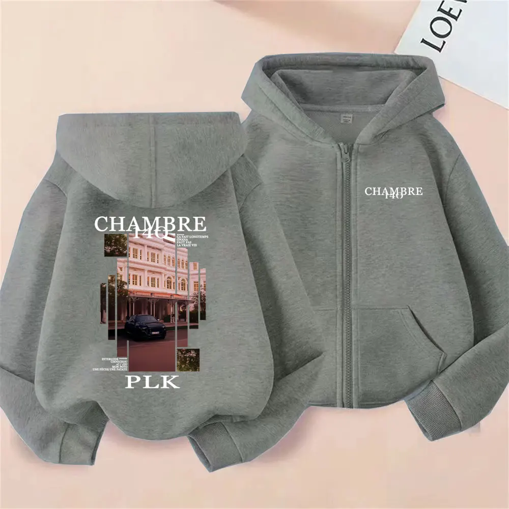 مغني الراب PLK Chambre 140 ألبوم الجرافيك قلنسوة بسحاب الرجال النساء الهيب هوب موضة موسيقى البوب زمم سترة معطف الذكور المتضخم هوديس