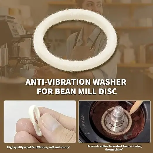 Felt Washer Replacement Compatible with Breville Espresso Machine Grinder – BES870 BES878 BES880 BCG820 BES980 – Wool Ring