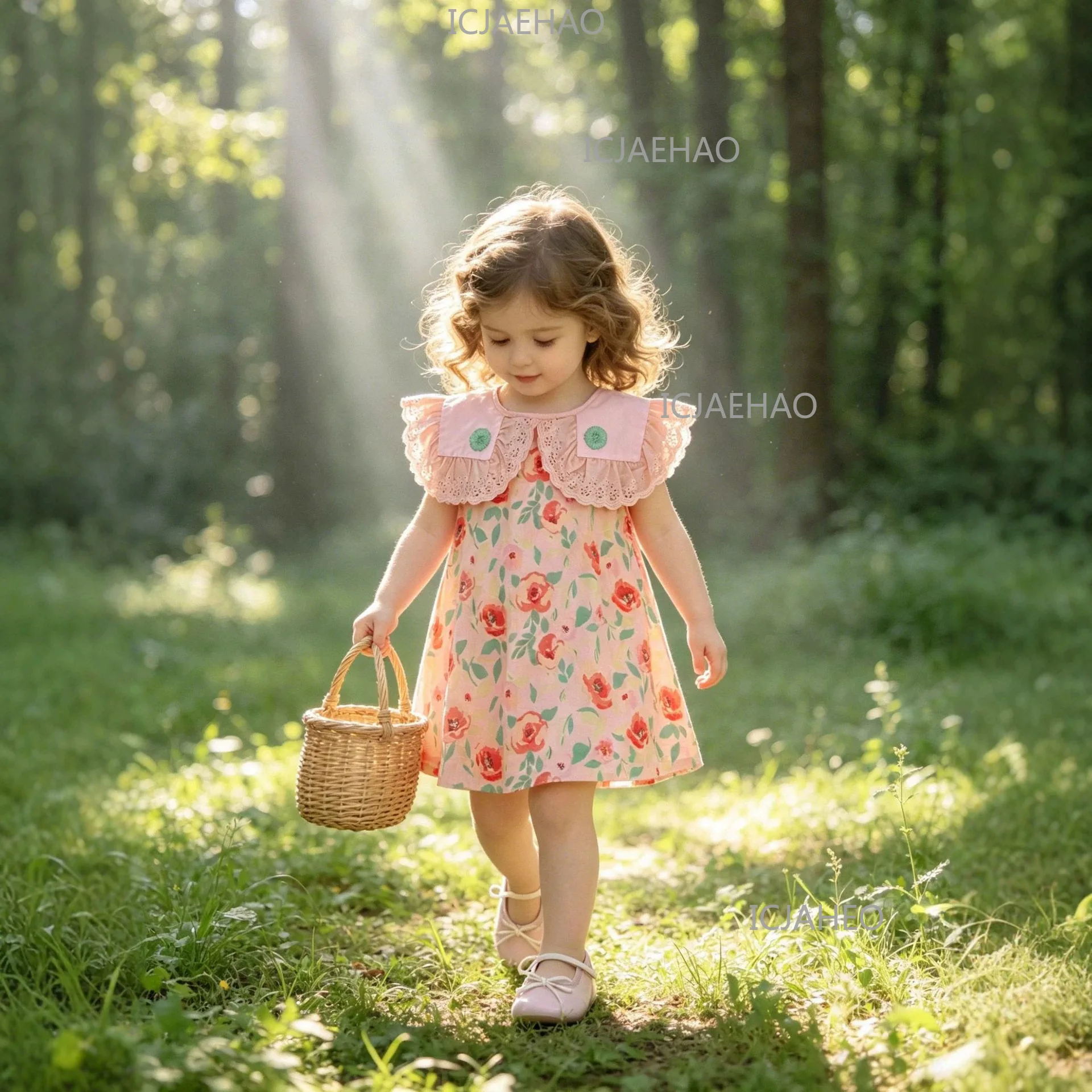 robe-d'ete-2026-pour-enfants-style-pastoral-broderie-florale-grand-col-jupe-de-princesse-costume-de-fete-d'anniversaire-pour-filles