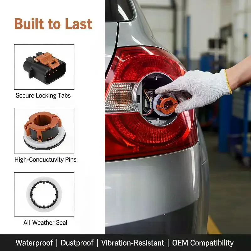 1 Set HDL-439 261342255R Car Lamp Holder Harness Connector Plug 1 Pin Wire Car Connector Spot DJ7011-2.2-11D For Vehicle