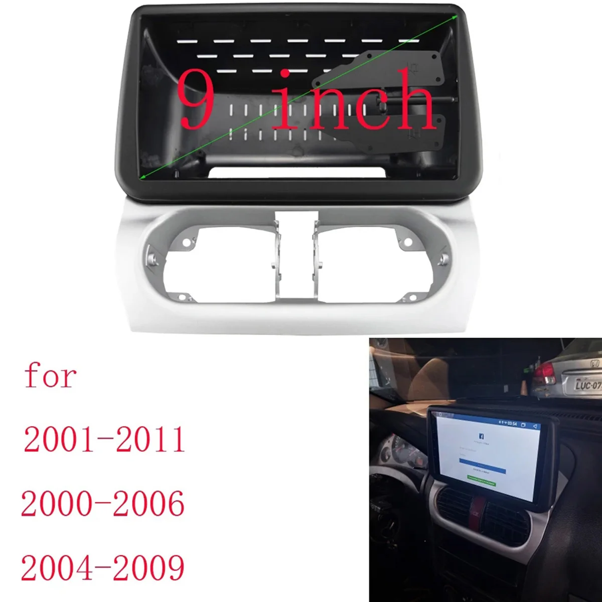 

9 Inch Car Frame Fascia Adapter Canbus Box Decoder Android Radio Dash Fitting Panel Kit for Opel Combo Corsa Tigra
