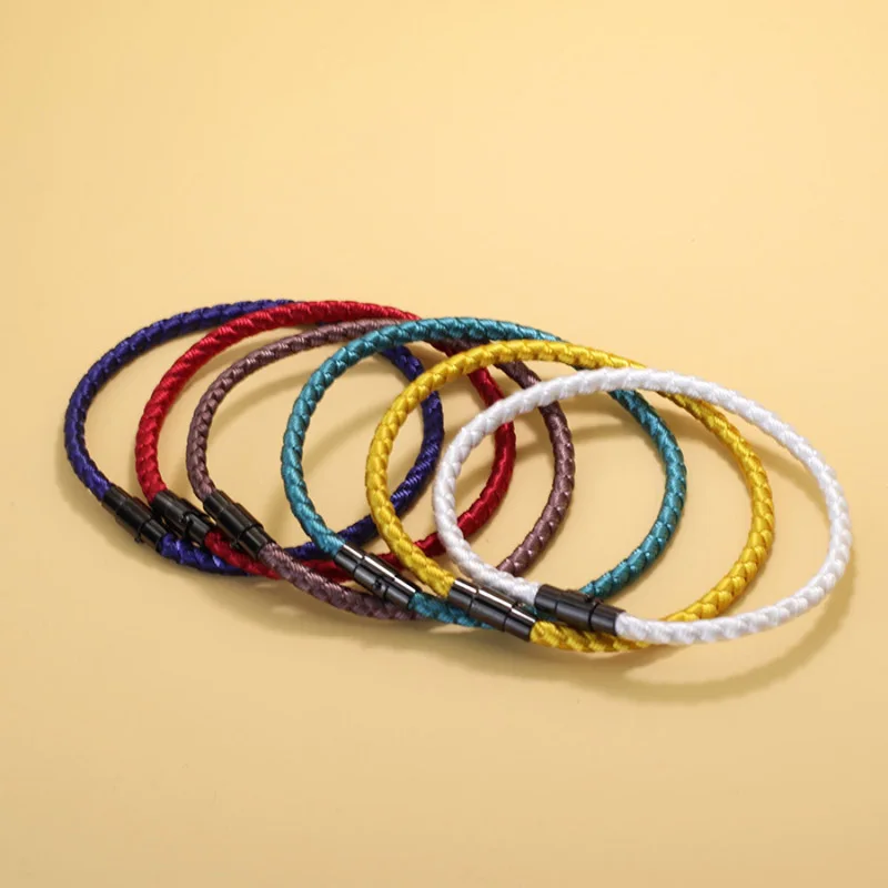 Simple Style Luck Red Keel Rope Bracelet Men Women 9 Colors Magnet Buckle Outdoor Cool Biker Charm Braslet Friendship Braclet