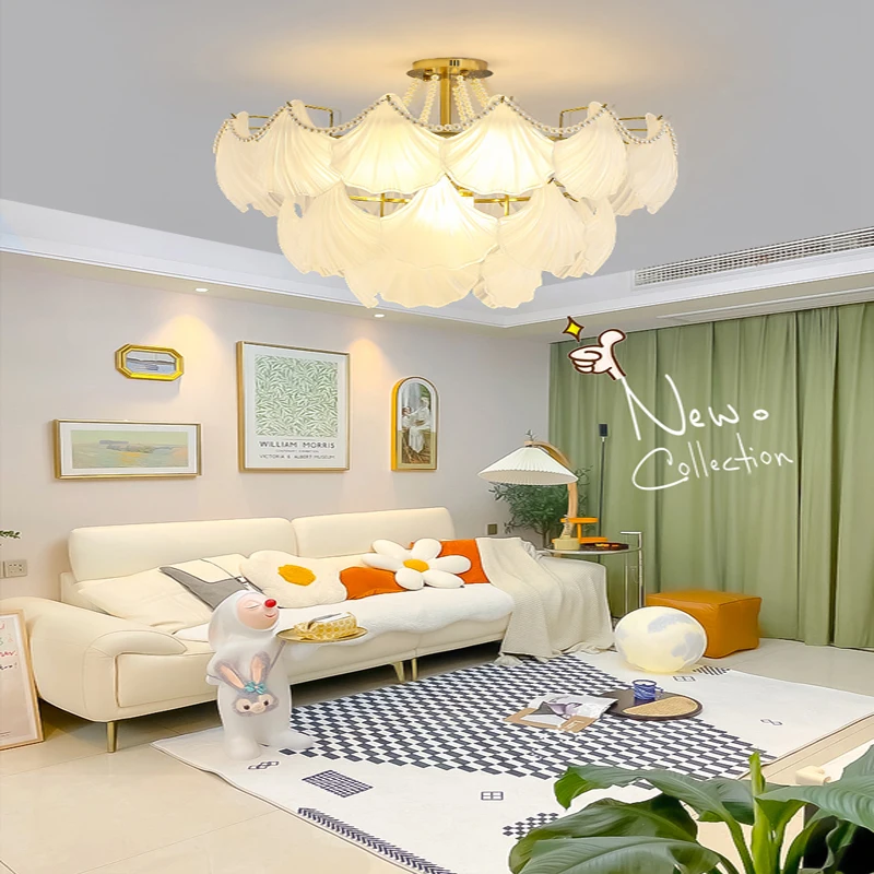 

Modern Led Chandelier for Living Room Frosted Glass Luxury Ceiling Lamp Bedroom Dining Kitchen Hanging Pendant Lighting Plating