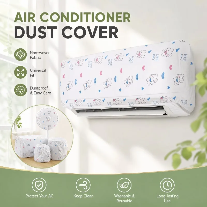 Full‑Cover Air Conditioner Dust Cover, Dustproof Moisture‑Proof Protector, Reusable Washable Eco‑Friendly Material Fan Cover