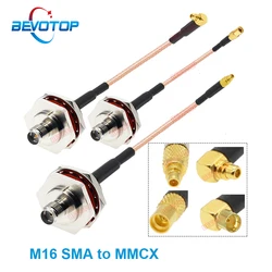 1PCS SMA to MMCX RG316 Cable Waterproof M16 SMA / RP-SMA Female to MMCX Male/ Female Connector RF Coax Extension Jumper BEVOTOP