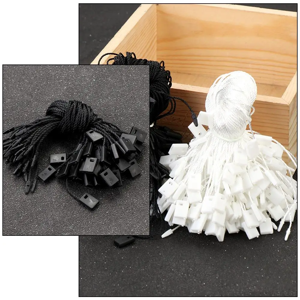 500/1000PCS DIY Garment Supplies Retail Snap Lock Hangtags Hang Tag String Clothing Label Price Tags