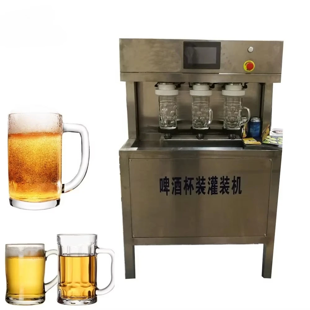 Máquina manual de enchimento de cerveja para copo, linha de planta de produção de engarrafamento de álcool de vodka de vinho de licor, máquina de enchimento de vinho