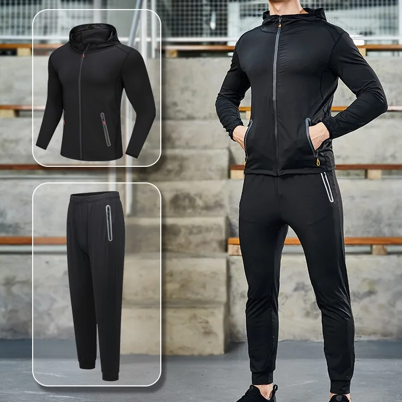 Men's 2-Piece Sportswear Set Breathable Jacket And Pants with Pockets Camping  Cycling Training Gear Outdoor Activities Clothing