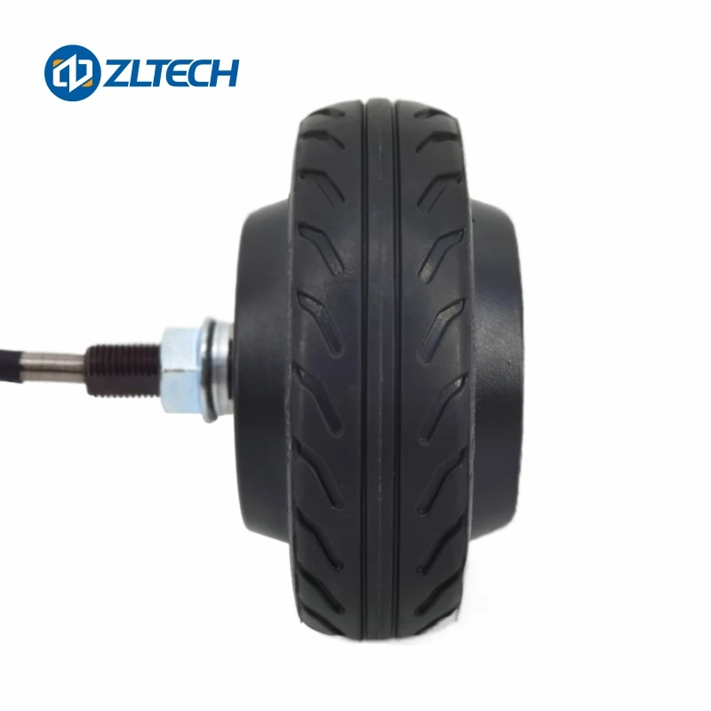 5inch 24V 150W 60kg Load Rubber Tire BLDC Waterproof Electric Wheel Hub Servo Motor With 14bit Encoder For AGV Robot