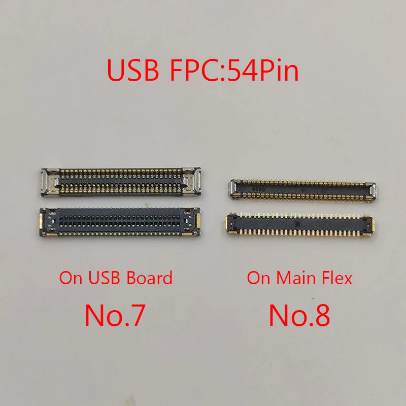 5-10pcs 64 54 40 34 Pin USB Charger Charging Port FPC Connector On Board For Samsung Galaxy A50 A505 A505F FN/DS LCD Screen Flex