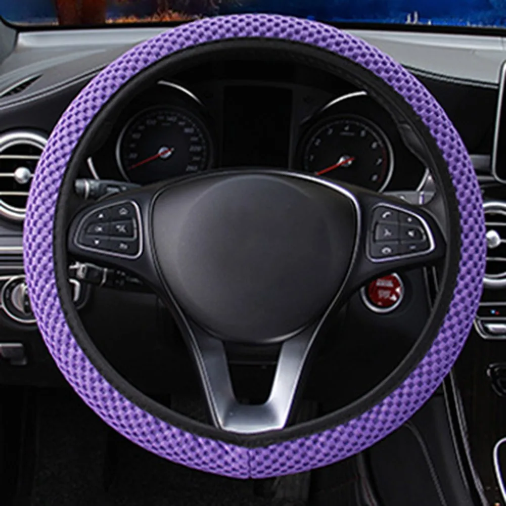 

Steering Wheel Cover Stay Cool and Stylish on the Road Purple Car Steering Wheel Gear Shift and Handbrake Covers in 3PCS Set
