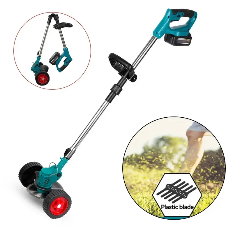 1500W Electric Lawn Mower Length Adjustable Foldable Cordless Handheld Rechargeable Garden Shrub Pruner for Makita 18V Battery