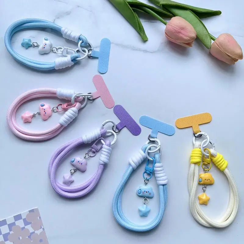 1 Piece Camera Package Lanyard Fashion Cloud Cell Phone Lanyard Keychain Handmade Bowl Rope Cell Phone Cases Pendant