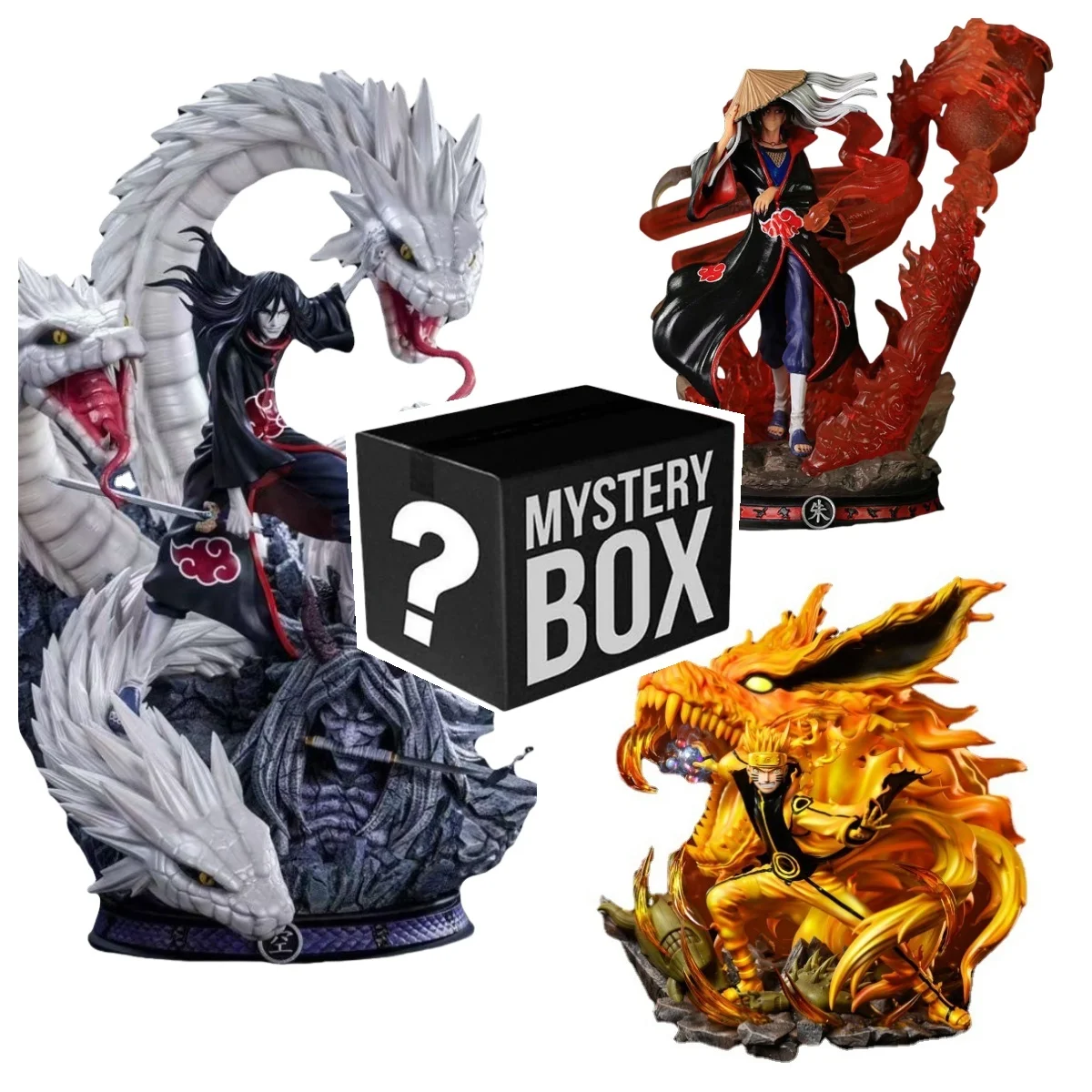 

10-30cm Naruto Anime Figure Mystery Box Surprise Mystery Box Sasuke Kakashi Tsunade Lucky Box Lucky Strike Buy 1 Get 3