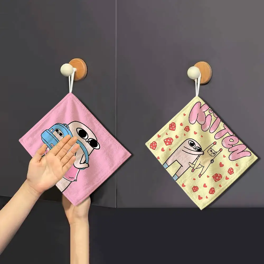 K-Ketnipz Cute Funny Multi-scene Polyester Cotton Towel, Hanging Hand Wiping Cloth for Kitchen Bathroom Hotel
