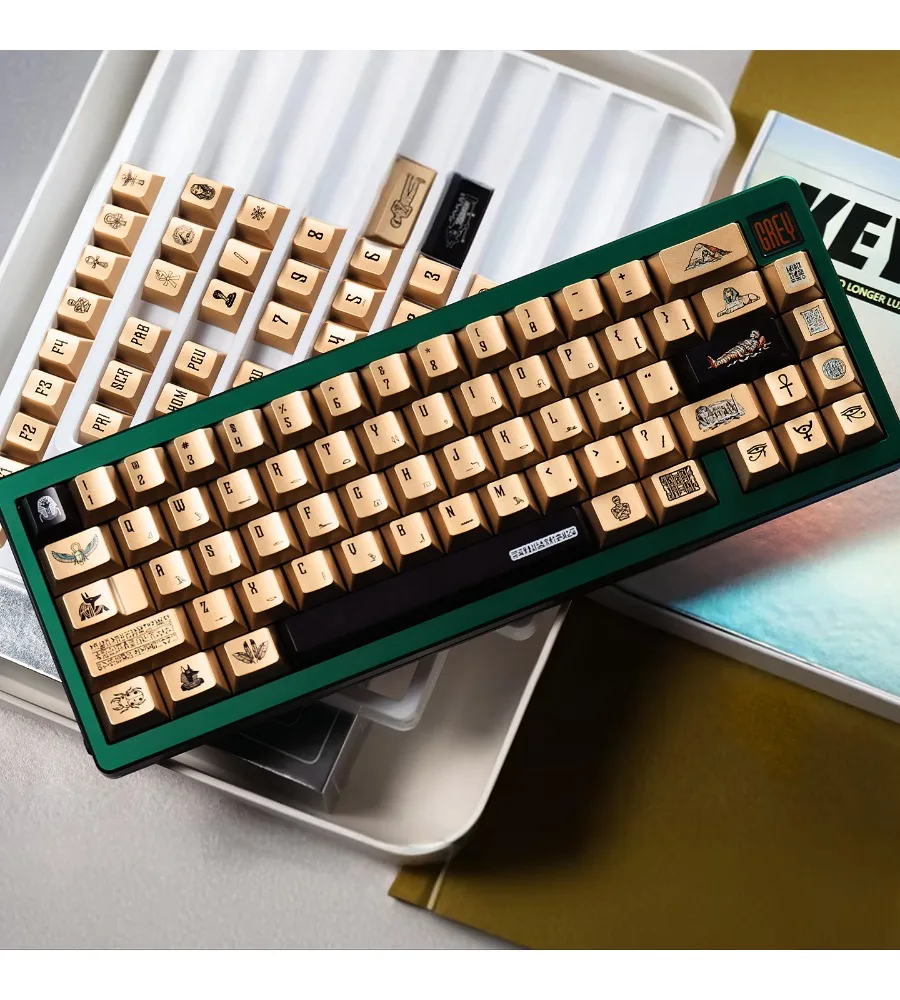 Egyptian Spray Metallic Black/Gold Mechanical Keyboard Keycaps Customized PBT Sublimation Original Factory Height