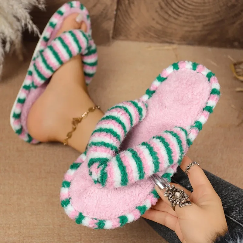 Slippers Winter Shoes for Woman Home Slippers New Fashion Slippers Shoes Flat Heel Flip Flops Plus Size 42 43