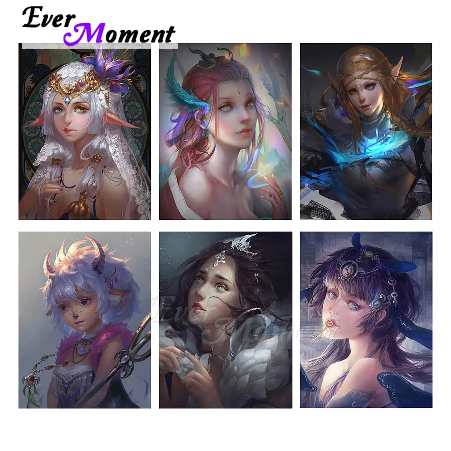 Ever Moment Diamond Painting Fantasy Room Decoration Birthday Gift Picture Fairy Beauty Cross Stitching Art Sets Girl DIY 3F2649