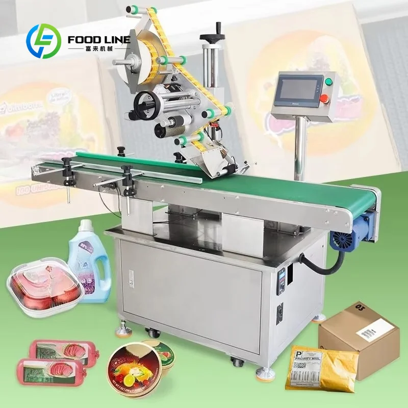 Custom Made Flat Bottle Label Maker Electric Conveyor Labeler Automatic Surface