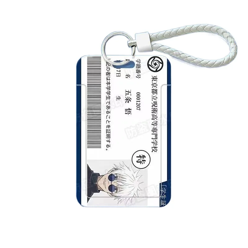 Satoru Gojo حامل بطاقة أنيمي Jujutsu Kaisen أرقام غطاء البطاقة الحبل العمل معرف شارة حامل اسم العلامة أكياس حالة صبي فتاة هدية