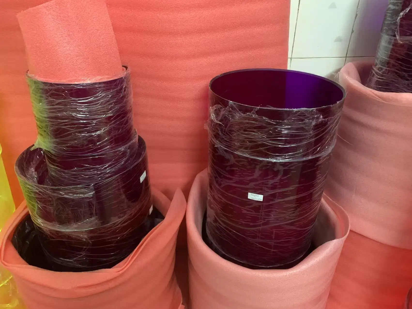 YOUYIZUO PMMA Pipe Acrylic Tube Transparent Purple Orange  Drum Shell 10*5