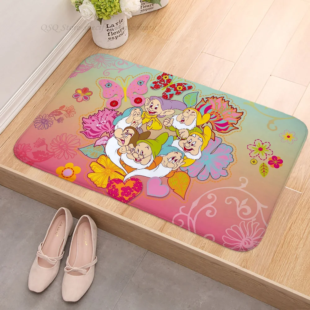 1pc MINISO Disney Snow White And The Seven Dwarfs Floor Mat Anti-Slip Kitchen Bedroom Handmade Tufted Rug Carpet Living Room Rug