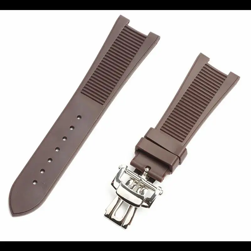 

BEFIA 25mm Rubber Silicone Watch Strap Folding Buckle Watchbands For PATEK PHILIPPE Strap Nautilus Series Watchband