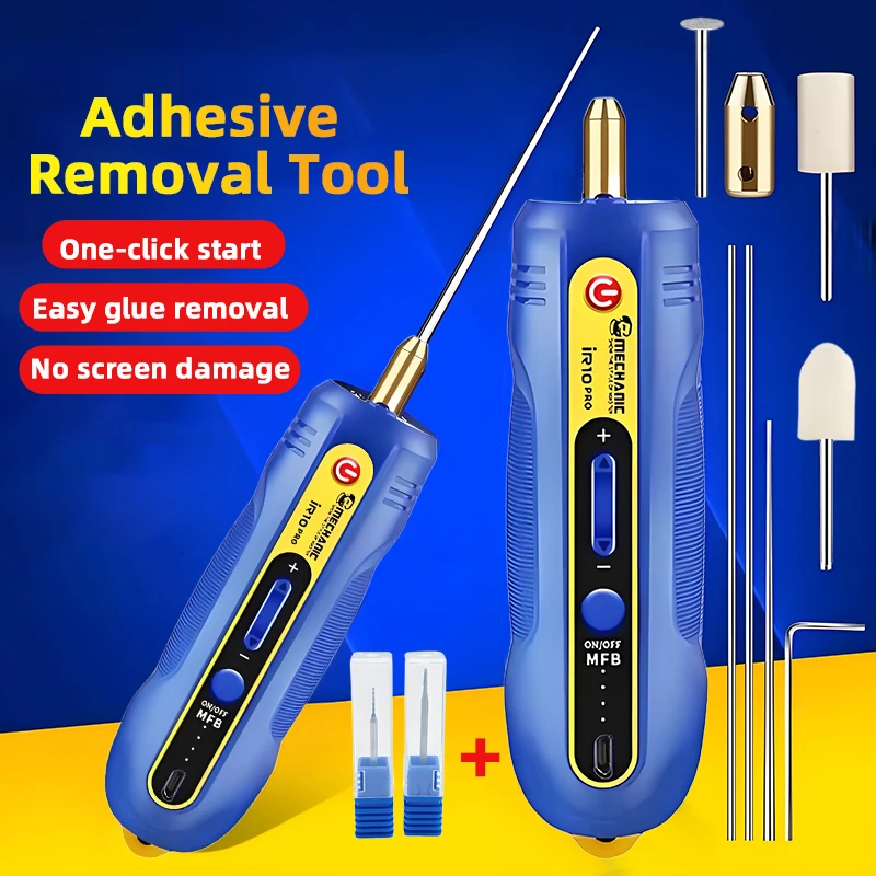 Extracteur de colle électrique mécanique iR10 PRO 6 en 1, Kit d'extraction de vis réglable à 3 vitesses pour l'élimination de la colle d'écran de téléphone portable