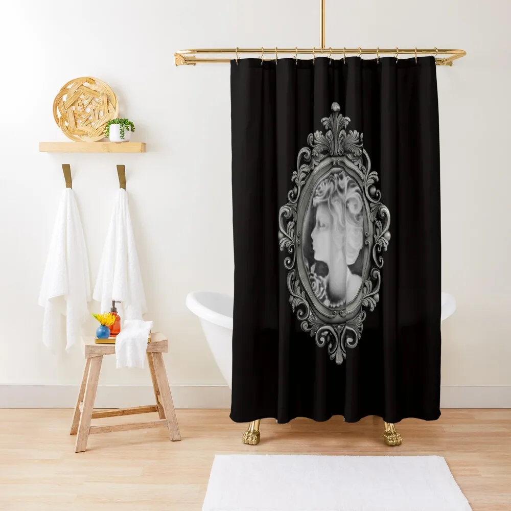 

Shabby Chic Victorian Cameo In Vintage Frame Shower Curtain Shower Sets For Bathroom Anti-Mold Waterproof Shower Curtain
