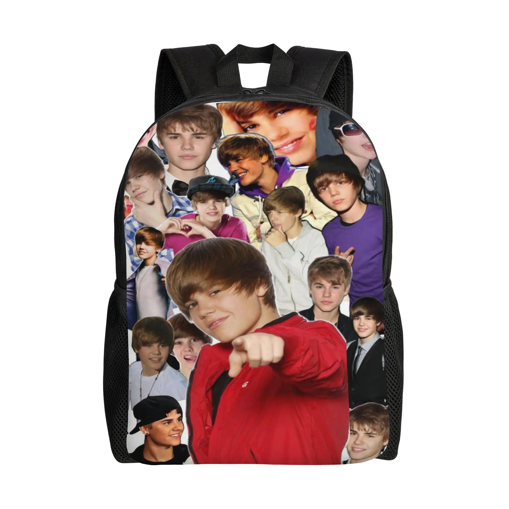 

Рюкзак с принтом Джастина Бибера для мальчиков, из полиэстера, большой, стильный, для университета и школы