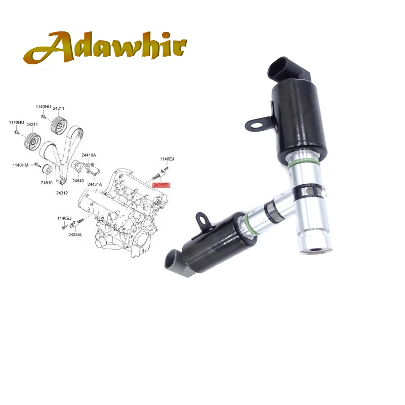 

Электромагнитный клапан управления маслом VVT для KIA OPTIMA RONDO HYUNDAI AZERA SANTA FE GRANDEUR 2.7L 24355-3E000 24356-3E000 06-10