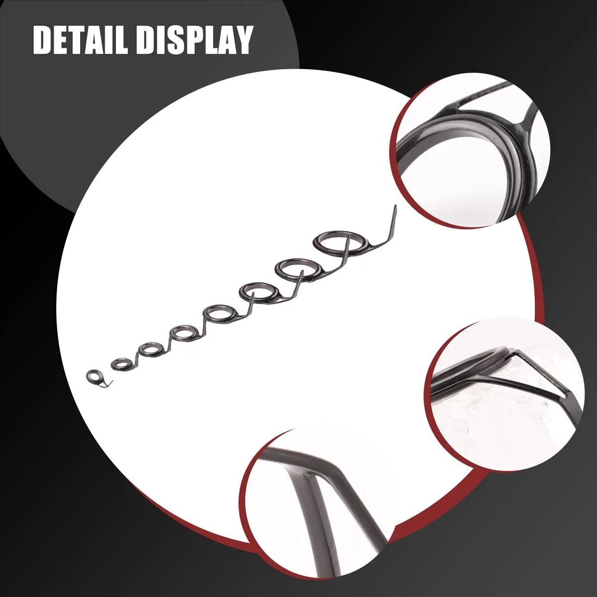 NEW8 Pcs/Set Fishing Rod Guides Tip Fish 5-18Mm Dia Pole Repair Kit Line Rings Eyes Set Rings Frame view 5