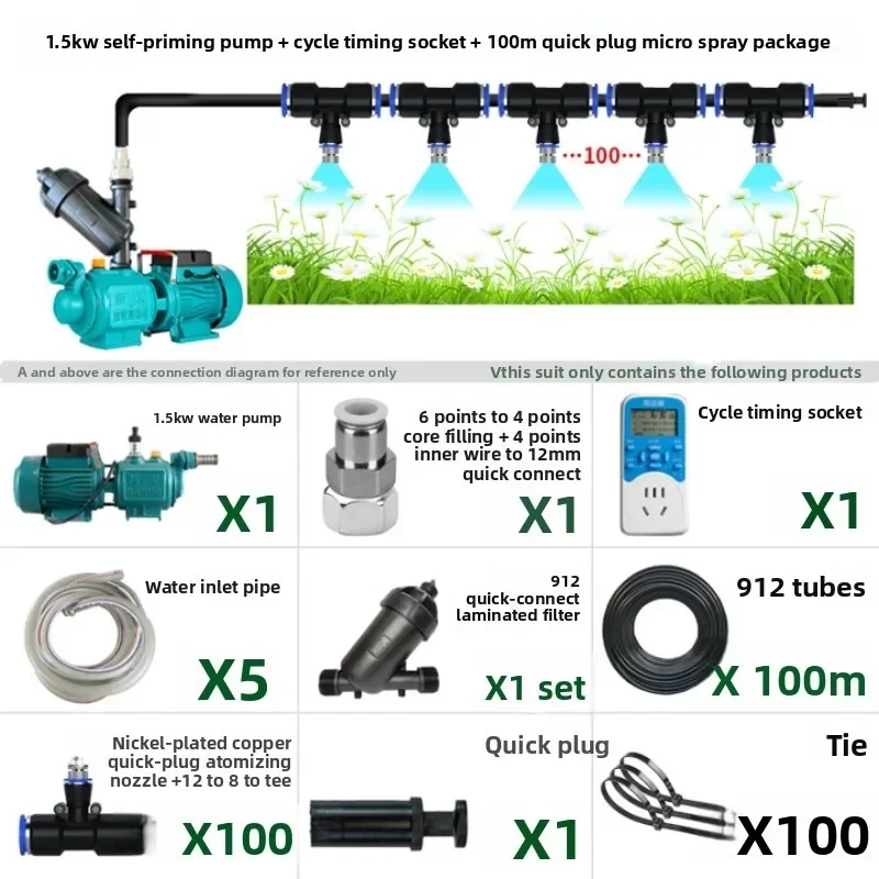 Enclosure spray dustproof cooling workshop dust removal timing atomization nozzle spray nozzle