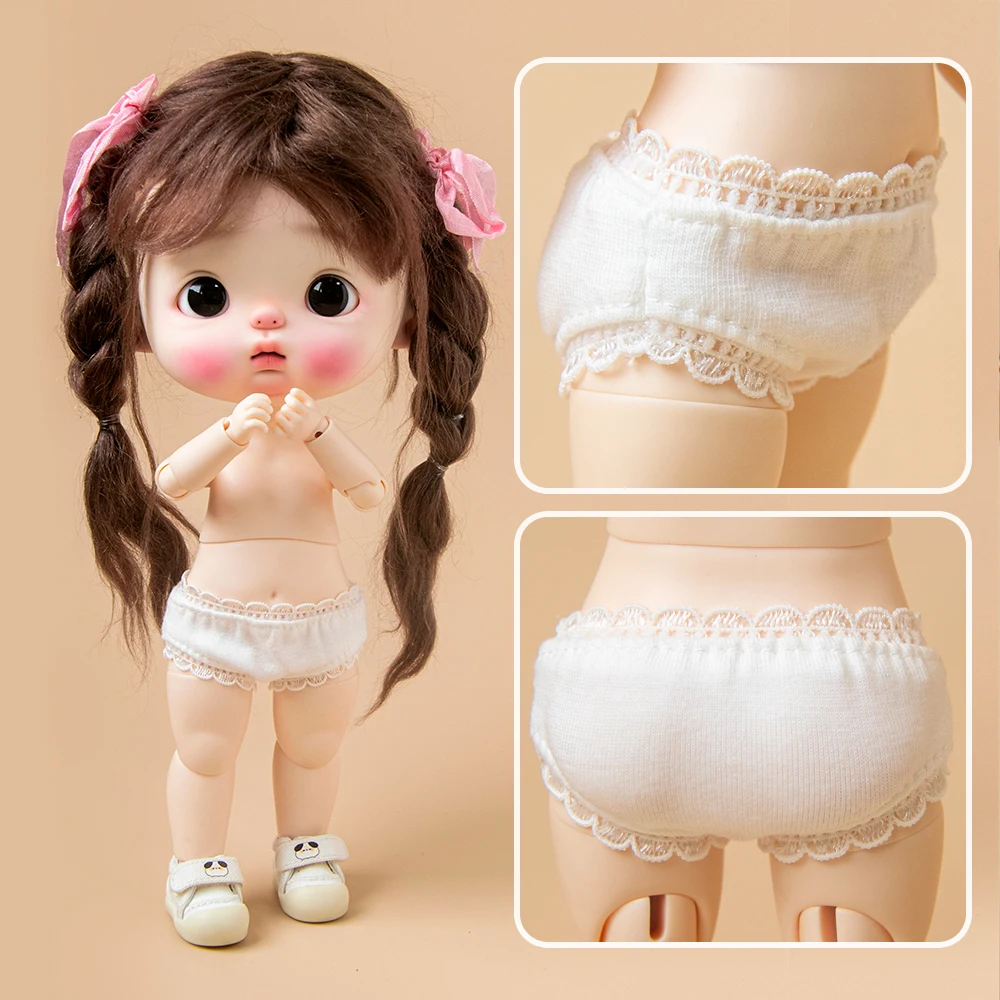 briefs small 1/6 BJD doll clothes cute knicker underpants White lace panties Safety pants Sanitary pants for Diandian Fat Body