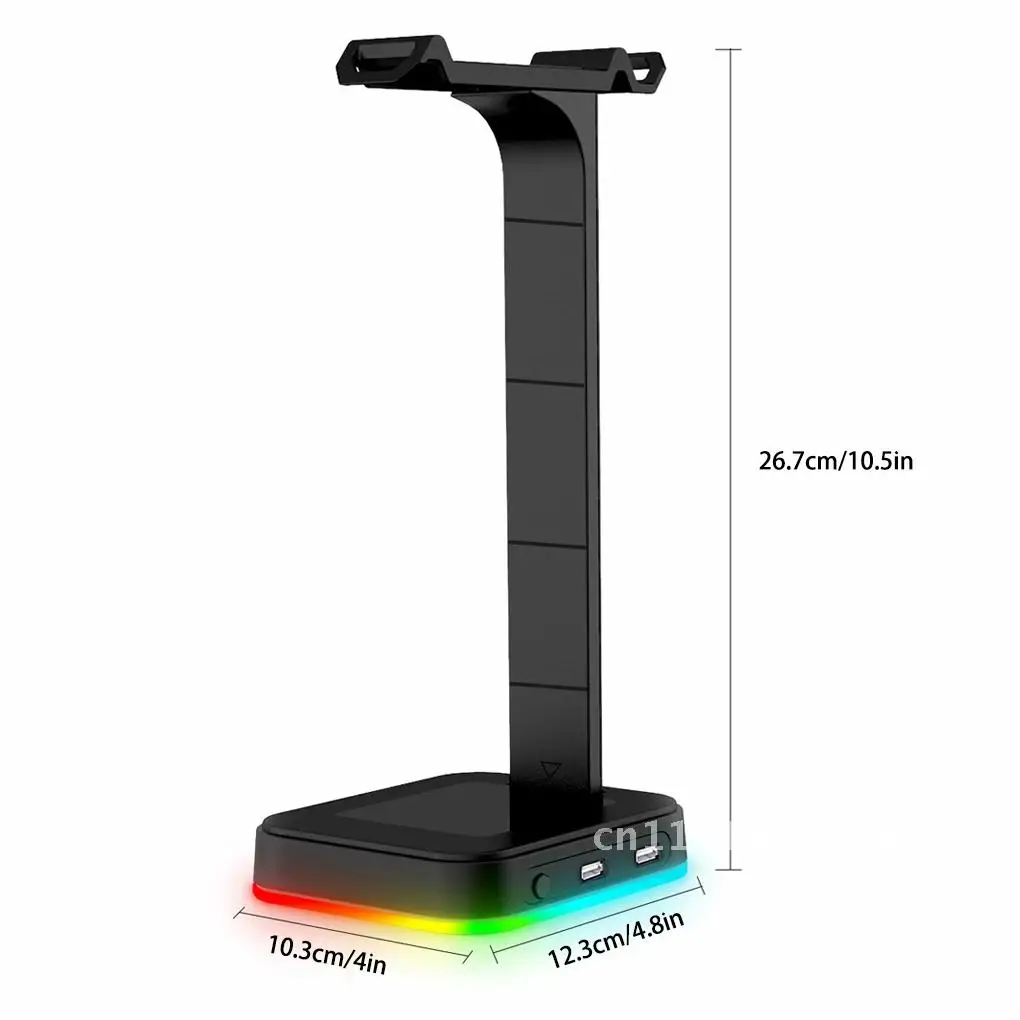 ที่ตั้งหูฟัง RGB ครอบหูที่วางหูฟังแบบตั้งโต๊ะที่วางหูฟังชั้นวางของในห้องน้ำ USB รองรับเกมเมอร์อุปกรณ์เสริมสำหรับพีซี