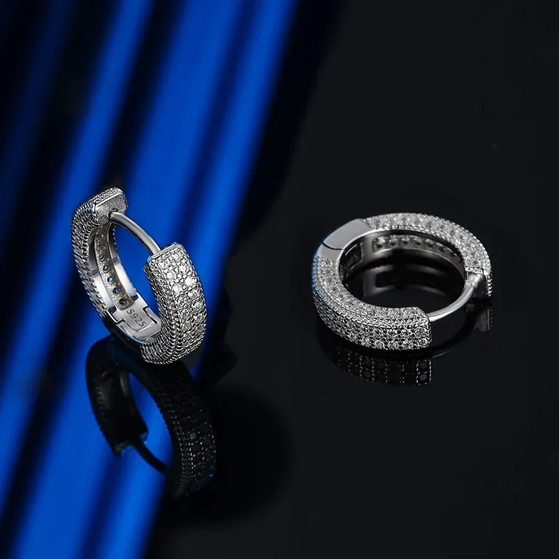 925 Sterling Silver Moissanite Earring Hip-hop Hoop Earrings Woman Couple Models Fashion Trend Design Party Fine Jewelry Gift