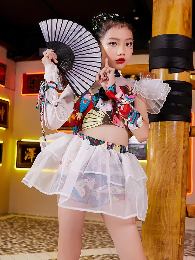 Children's performance clothes Chinoiserie style Jazz dance clothes girl models hip-hop dance suits girl show trend