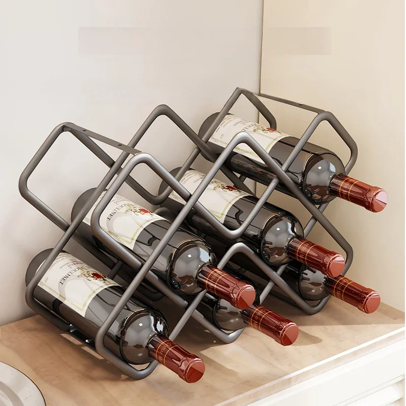 

5/8 Grids Metal Hexagon Wine Rack Beer Bottle Storage Tabletop Wine Display Holder Home Bar Decoration Wine Cabinet Display Rack