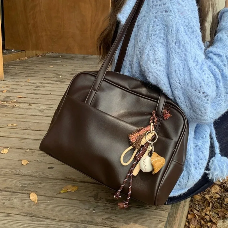 

The new fashion retro Korean version of the senior shoulder women's bag simple versatile underarm bag large capacity handbag