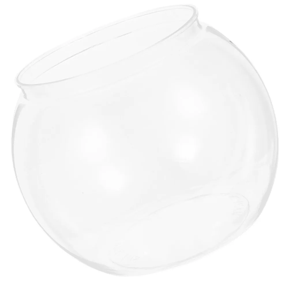 

Small Plastic Transparent Fish Tank Clear Round Fish Bowl Desktop Aquarium Unbreakable Betta Goldfish Turtle Breeding Bowl