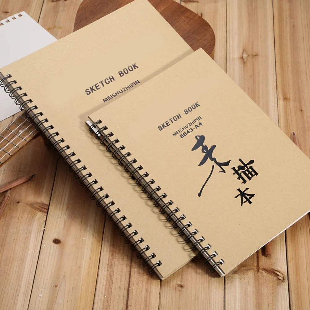 2Pcs Sketch Book Premium Drawing Paper Creative Art Sketchbook Portable Painting Notebook for Students and Artists Blank Drawing