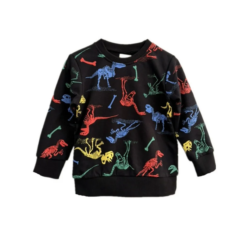 New Arrival 2-7T Boys' Long Sleeve Sweatshirts Dinosaur All-Printed Autumn-Spring Kids' Tops Children's Clothing Popular