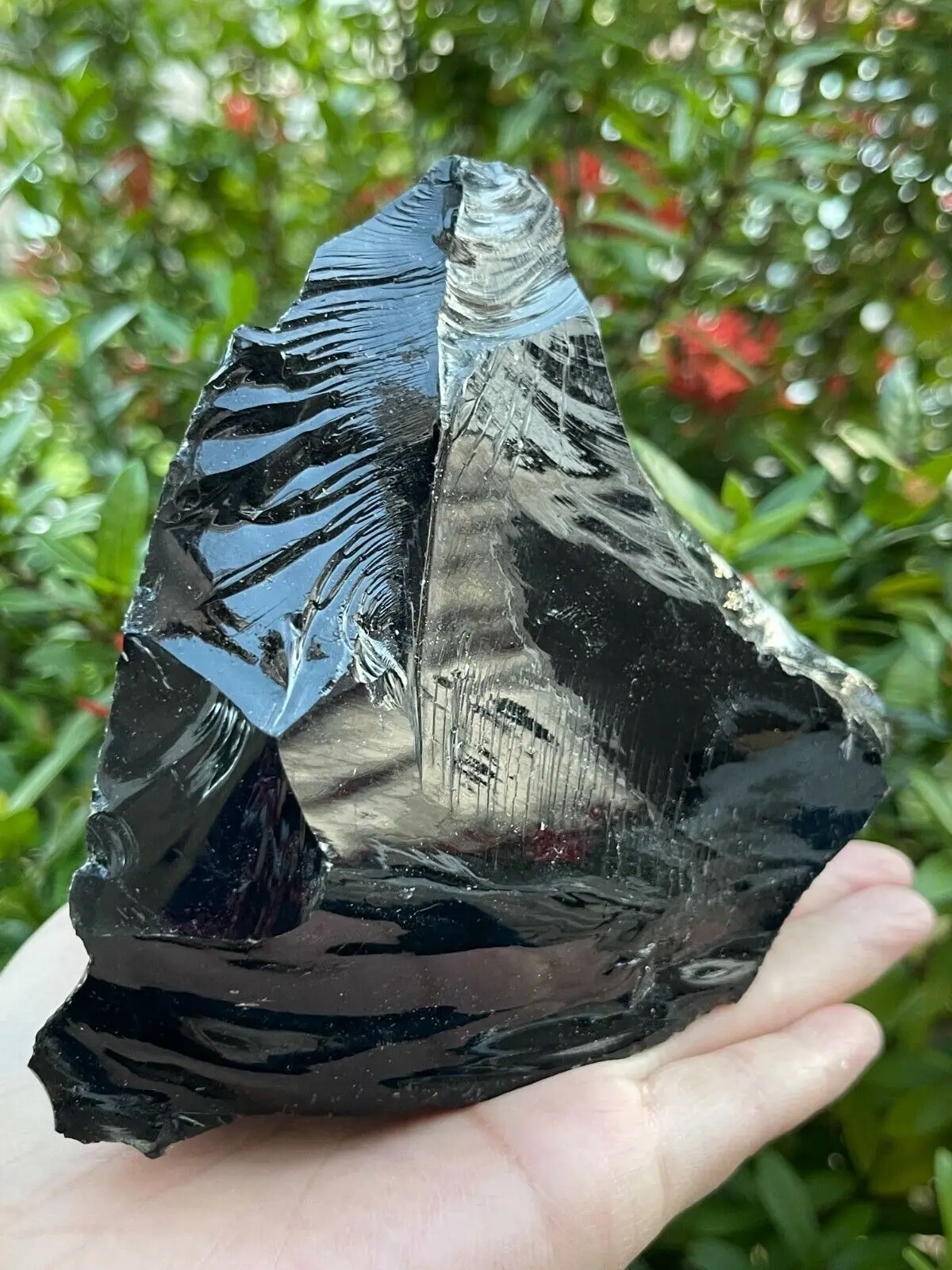 Large Primitive Volcanic Eruptions Black Obsidian. Very Sharp Rough Natural Crystals For Gemstones And Healing