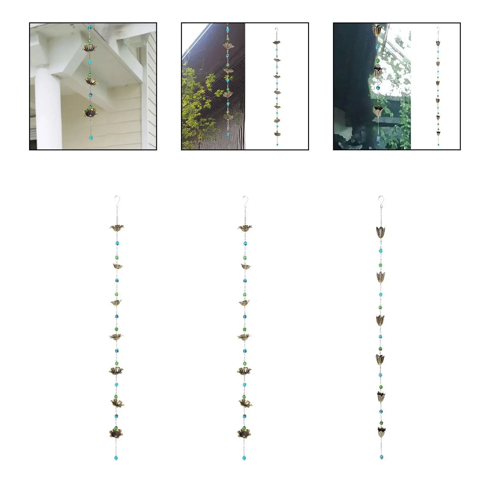 

Rain Chain Outside Hardware Metal Easy Installation Water Diverter Accessories Rain Catch System for Downspout Garden Outdoor