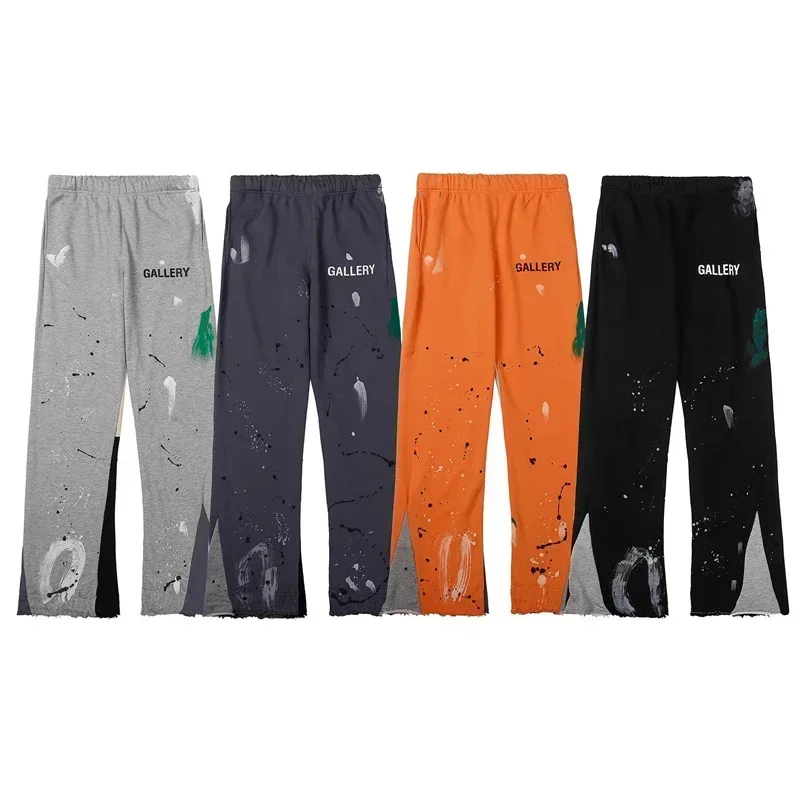 Men's sweatpants from a fashion brand are classic style splashed with graffiti, letter print, and loose slacks