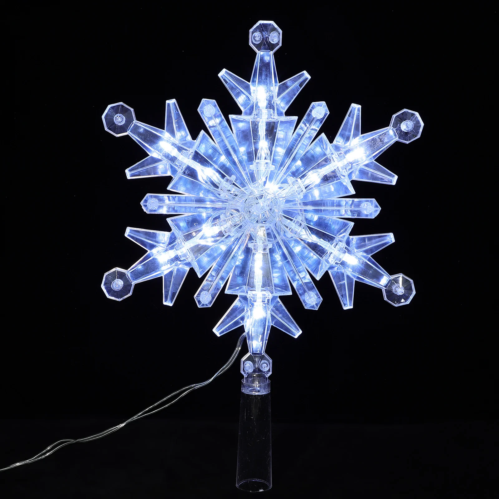 

Christmas Tree Top Decoration Decorations Lighted Topper Pentagram Small LED Plastic Treetop Ornaments Christian