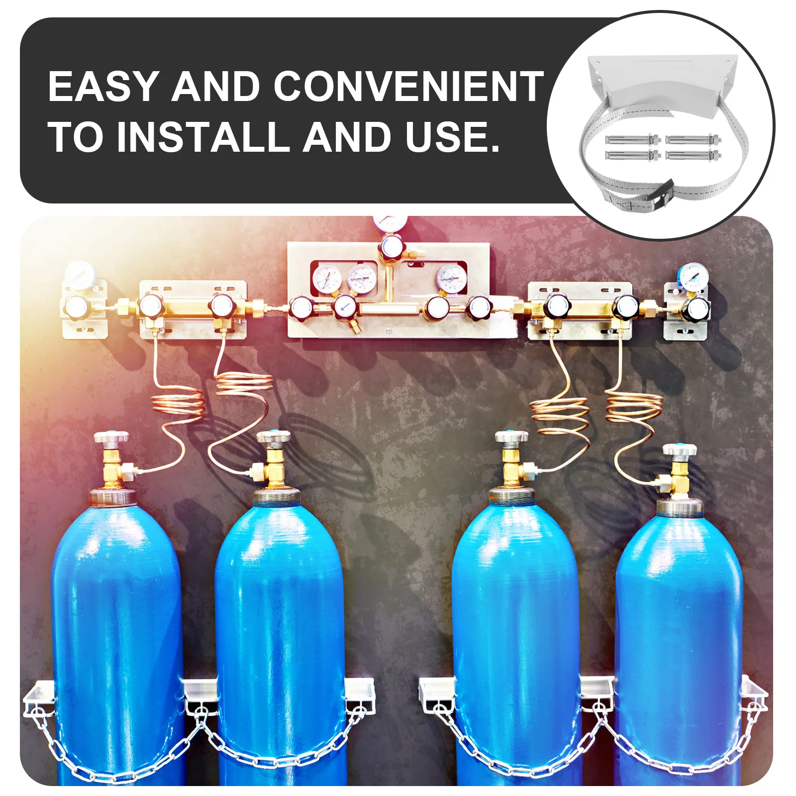 

40L Propane Tank Holder Heavy Duty Wall Mounted Cylinder Stand with Adjustable Strap Bracket Propane Tank Holder