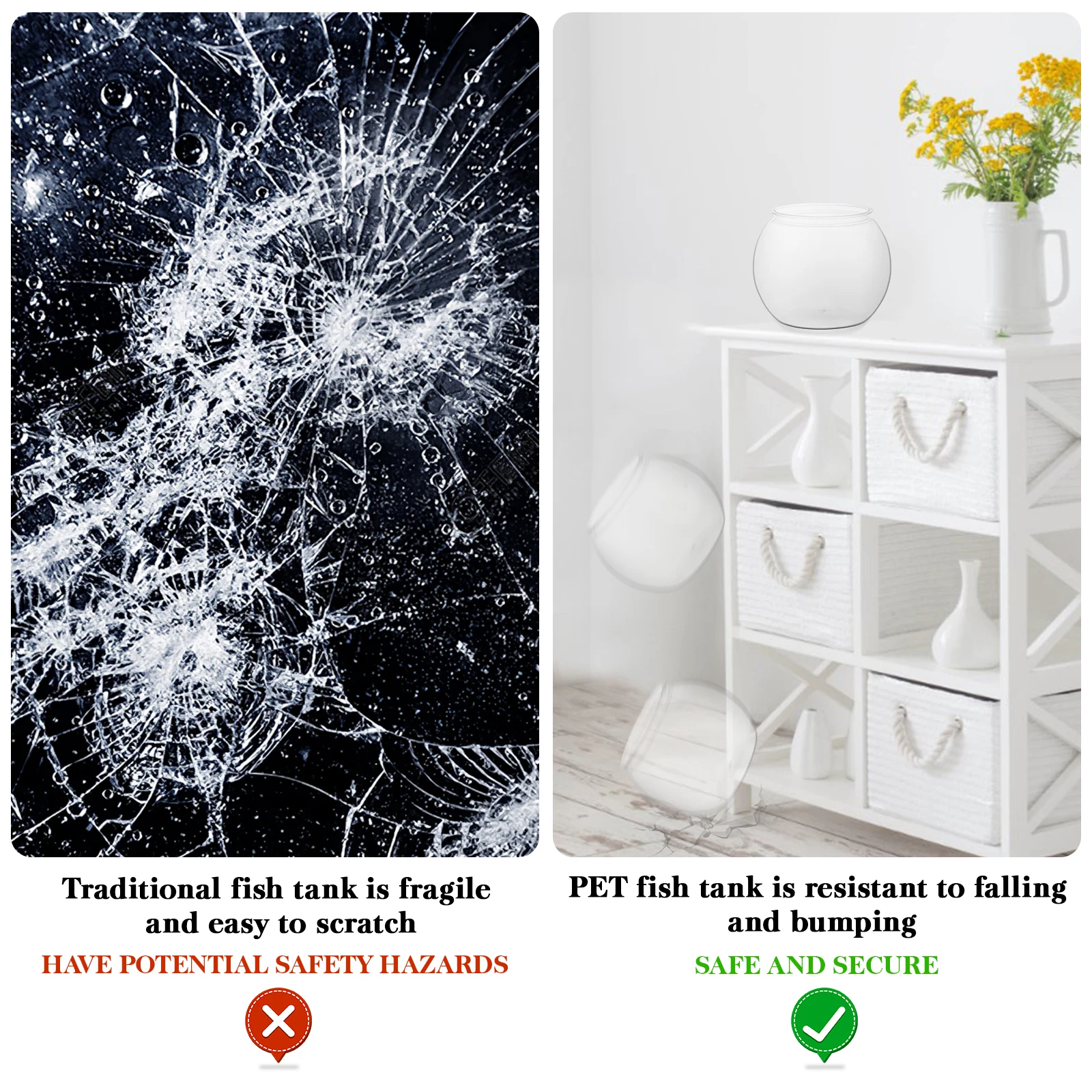 

Transparent Fish Tank Clear Desktop Aquarium For Betta Goldfish Plastic Decorative Tank Multi-Function Tabletop Office